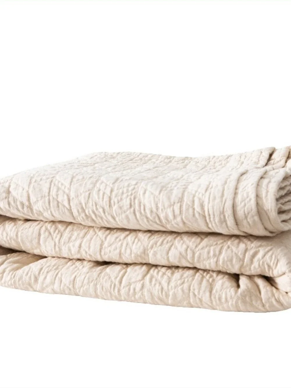 (6) Avacado Herringbone 3piece Organic Cotton Coverlet Set